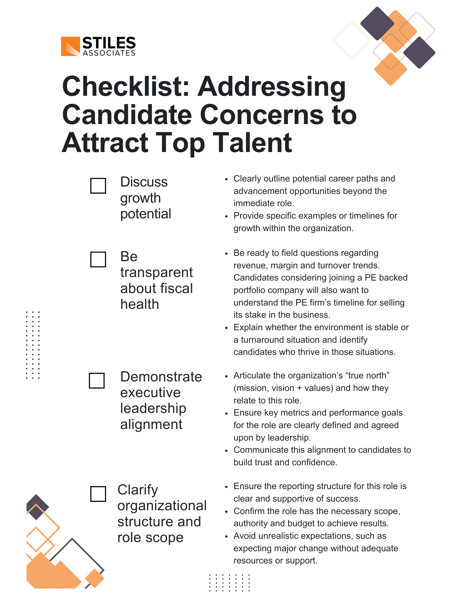 Checklist: Addressing Candidate Concerns to Attract Top Talent